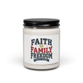 Faith Family Freedom Soy Candle, Patriotic Faith-Based July 4th, Vintage Americana