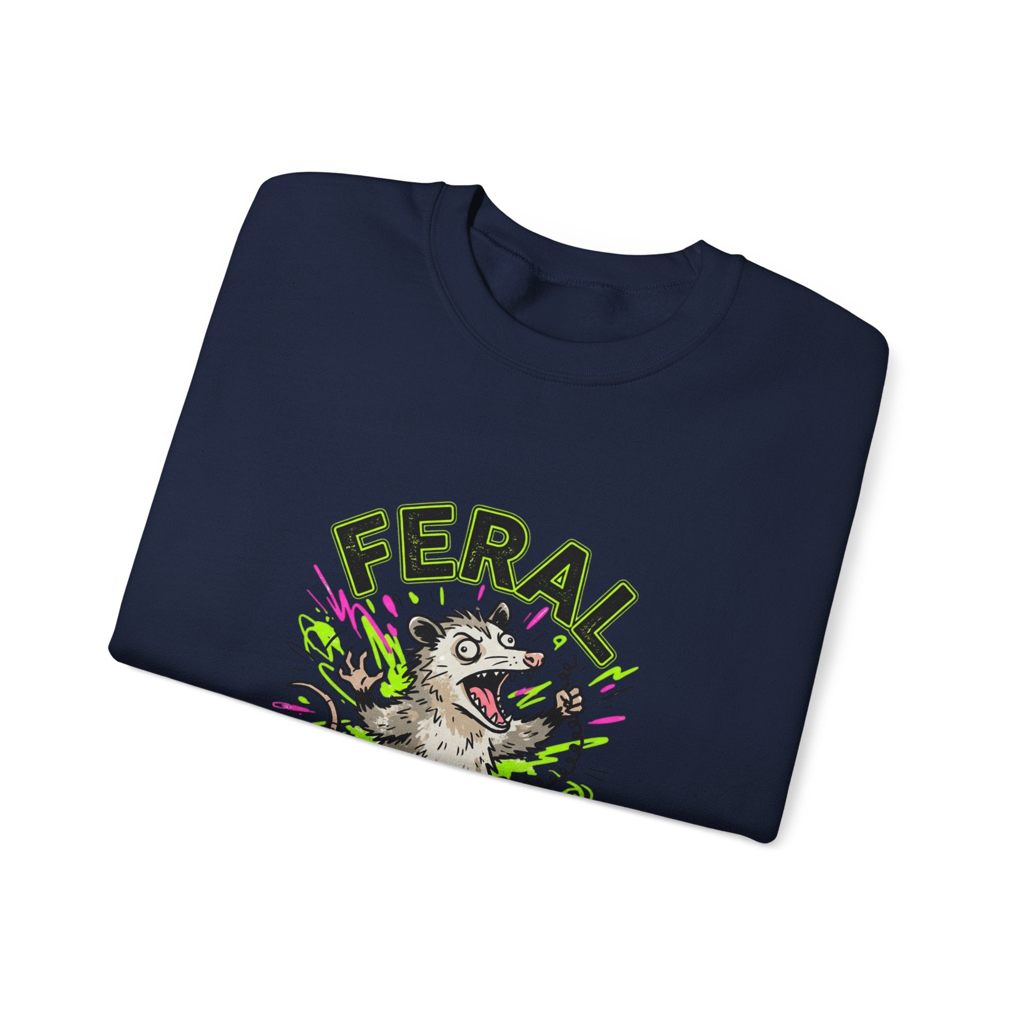 Feral But Free possum illustration Sweatshirt | feral, chaotic humor