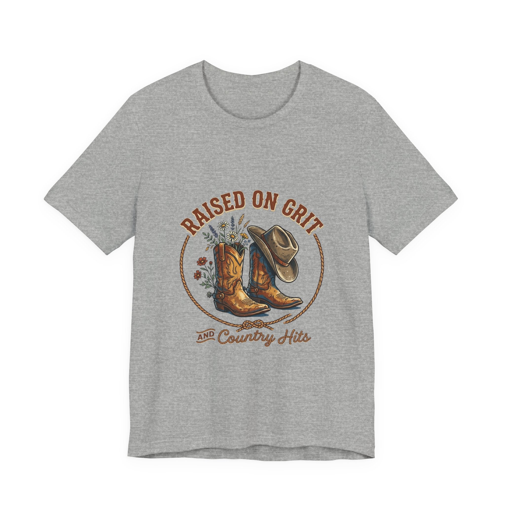 Raised on Grit Cowboy Boots & Hat Tee | western ranch cowgirl rustic prairie