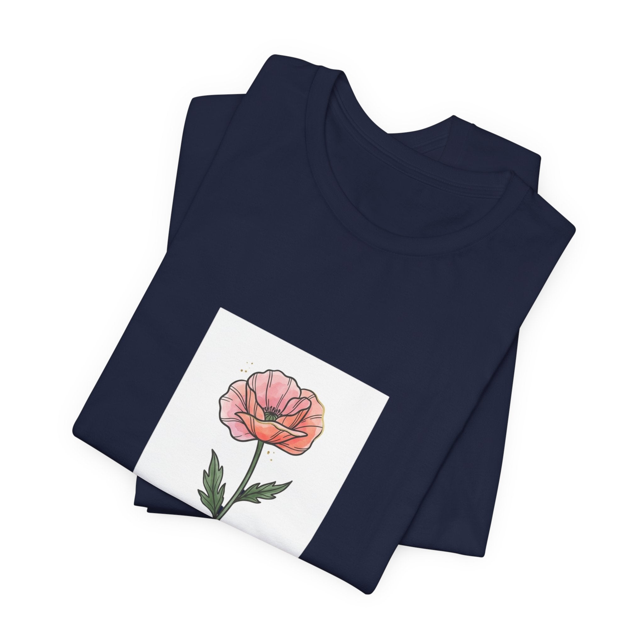 Birth Month Flower Tee | Personalized Botanical Watercolor, Custom Name