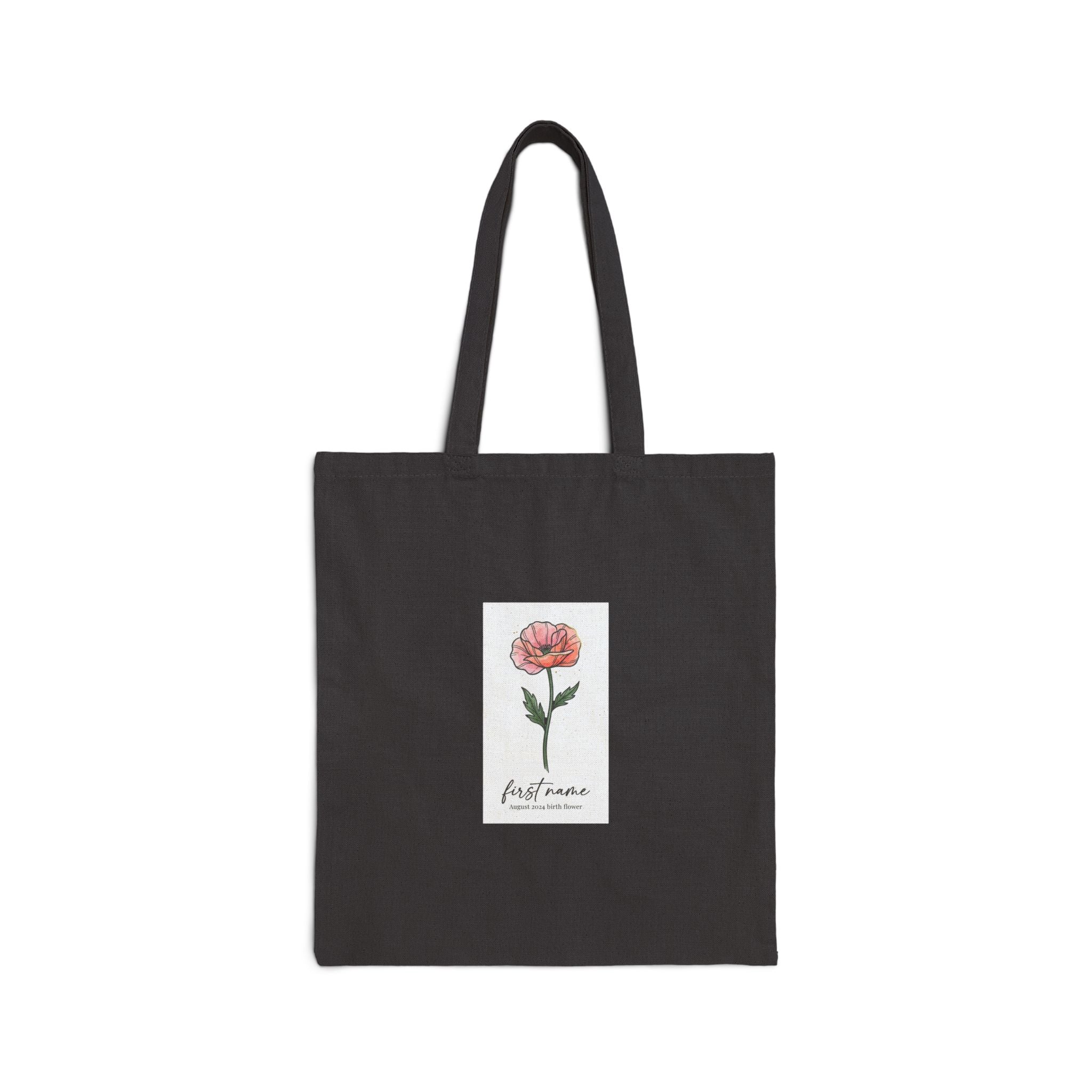 Birth Month Flower Tote | Personalized Botanical Watercolor Cotton Canvas