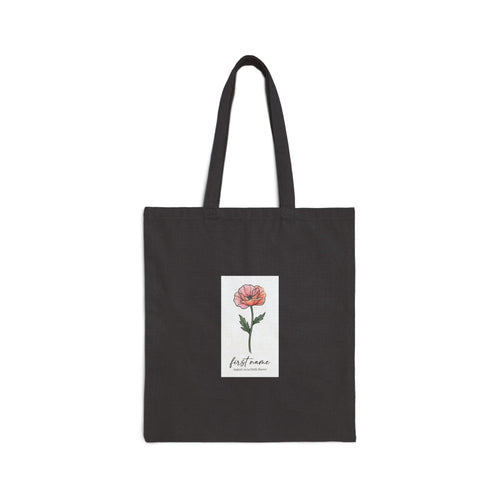 Birth Month Flower Tote | Personalized Botanical Watercolor Cotton Canvas