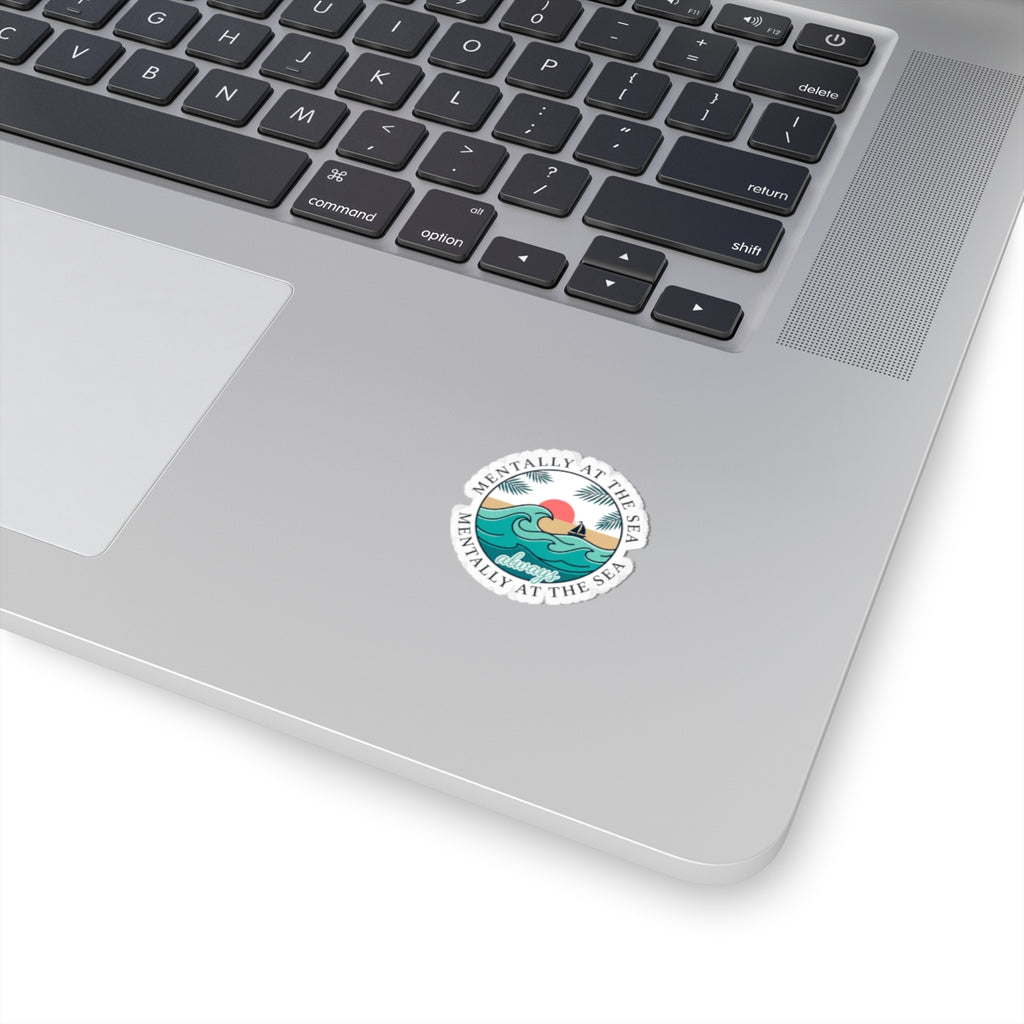 Mentally at the Sea Kiss-Cut Sticker | coastal aesthetic, sea breeze