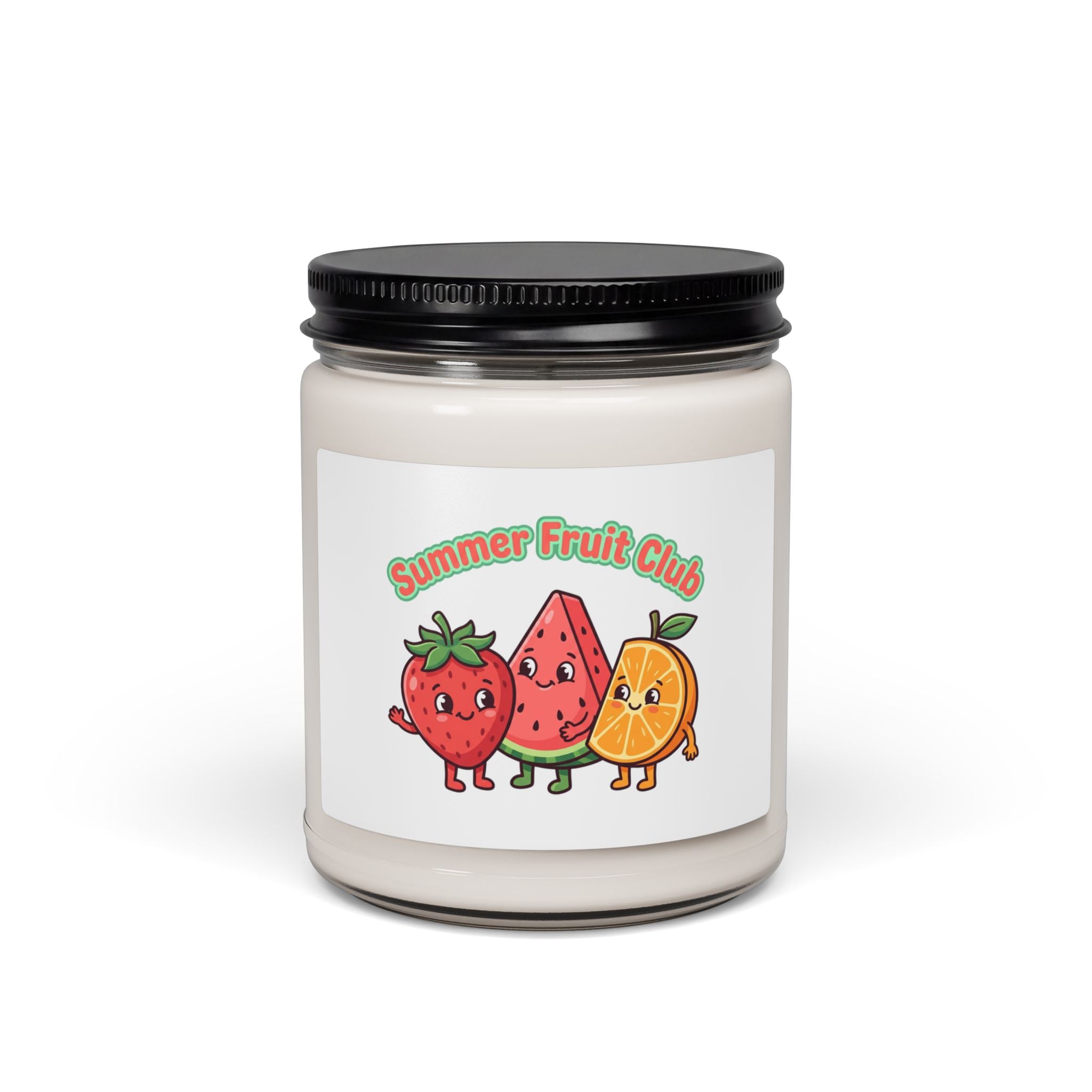 Summer Fruit Club Soy Candle, strawberry peach citrus, picnic aesthetic