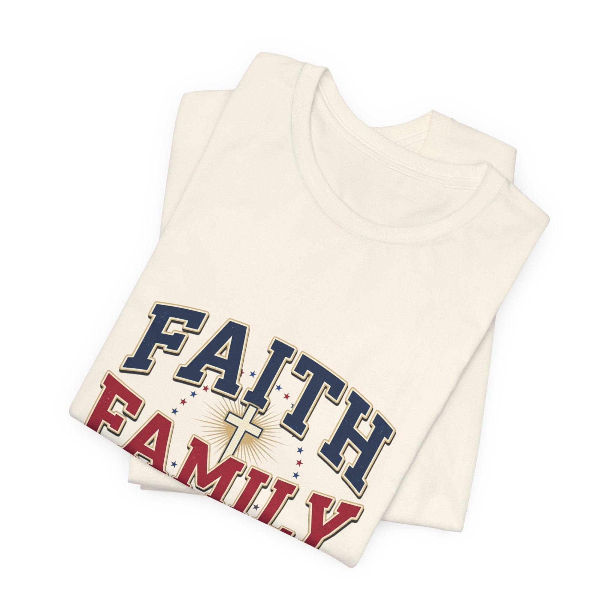 Faith Family Freedom Tee | Faith-based Patriotic July 4th, Vintage Americana