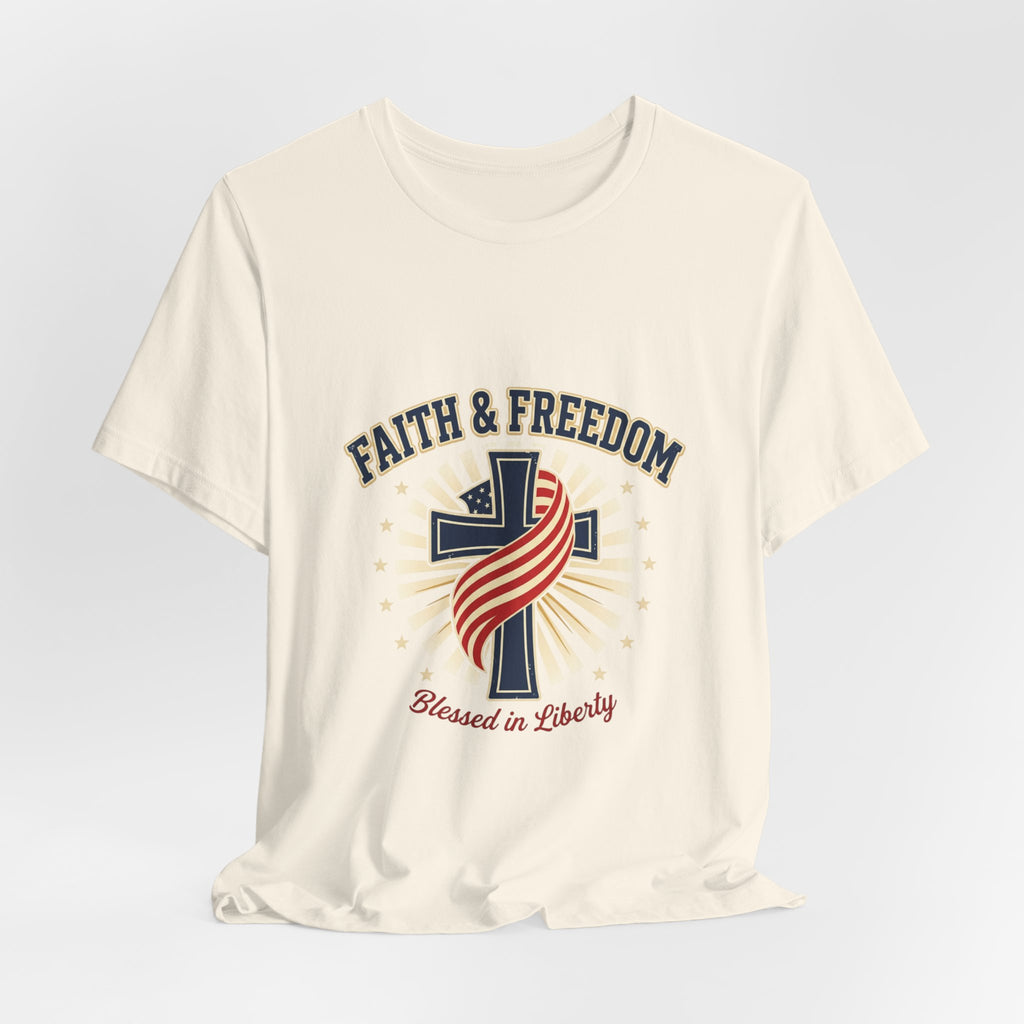 Faith & Freedom Cross Tee | patriotic, faith-based July 4th vintage Americana