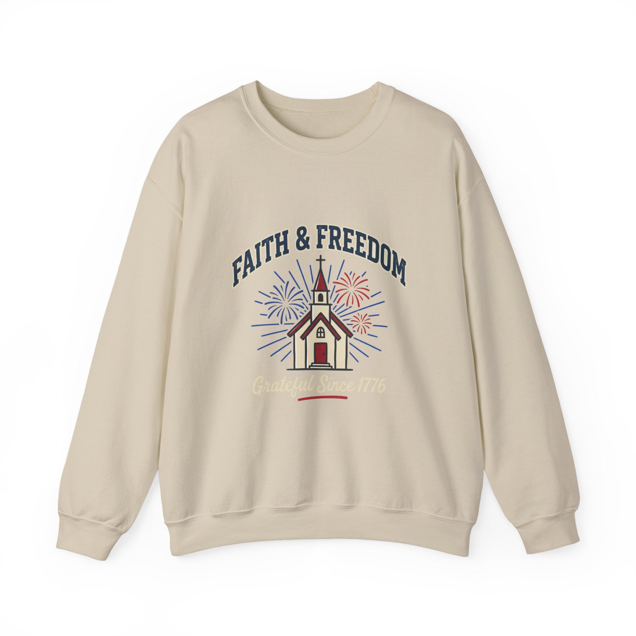 Faith & Freedom Crewneck Sweatshirt | Patriotic, Faith-Based July 4th