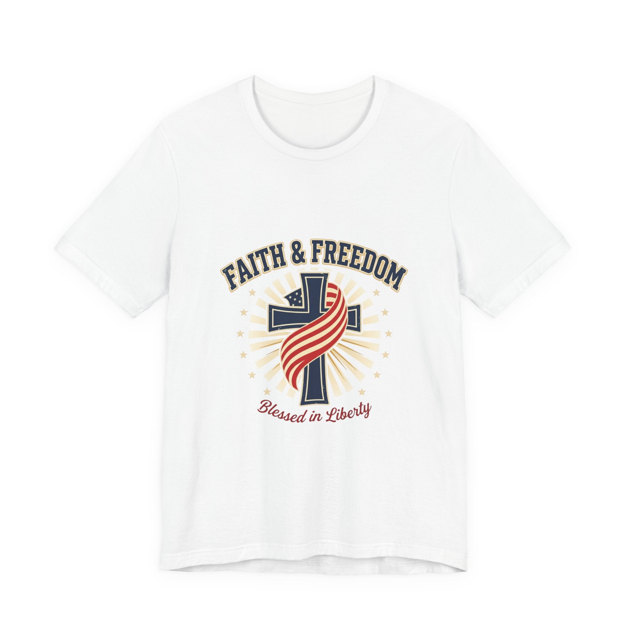 Faith & Freedom Cross Tee | patriotic, faith-based July 4th vintage Americana