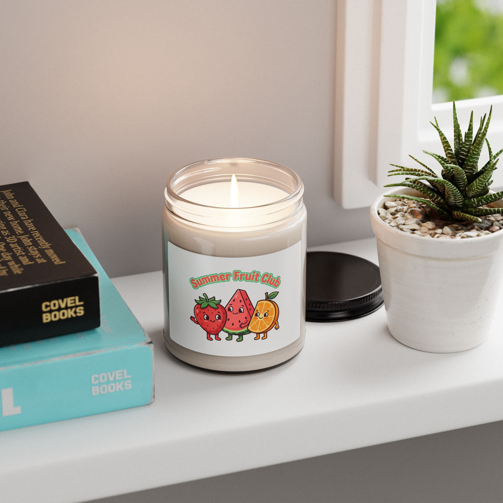 Summer Fruit Club Soy Candle, strawberry peach citrus, picnic aesthetic