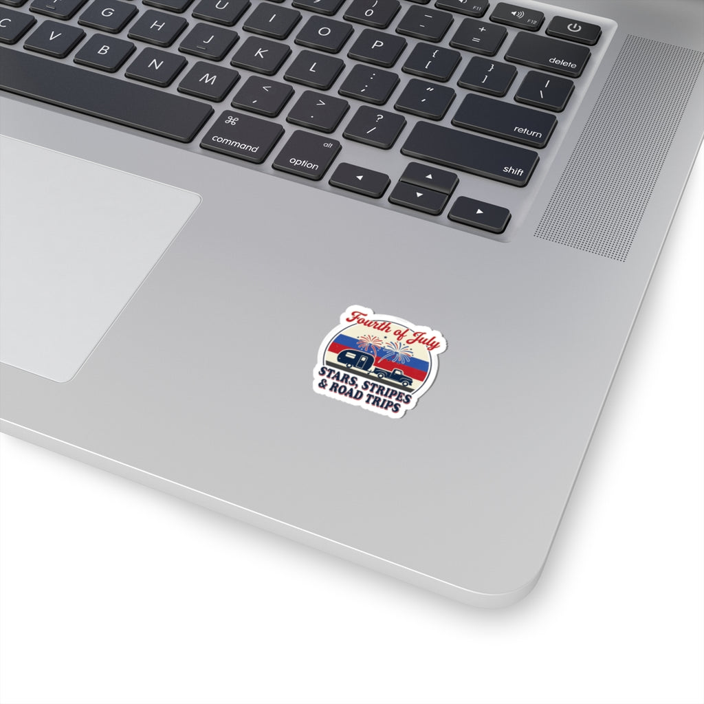 Fourth of July Road Trip Sticker | vintage Americana, red white blue