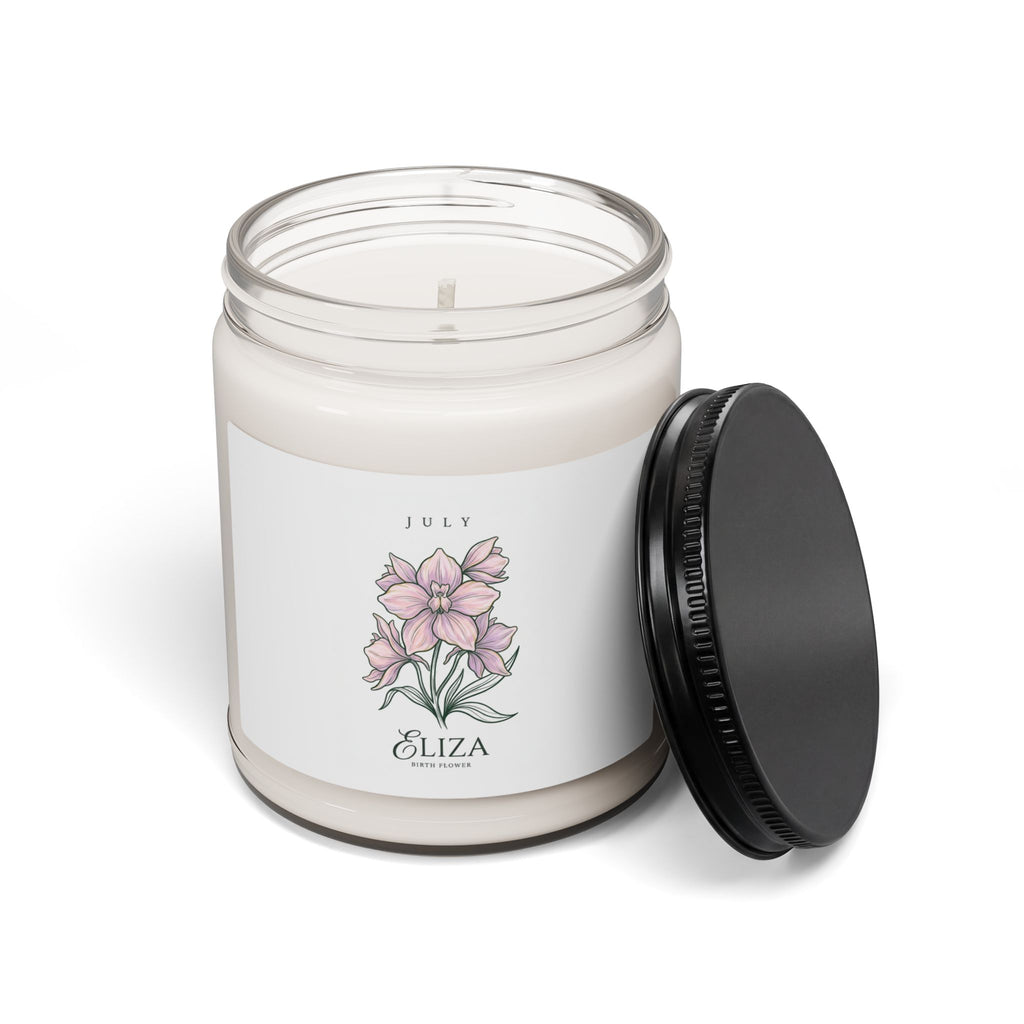 July Birth Flower Soy Candle | Botanical, Personalized