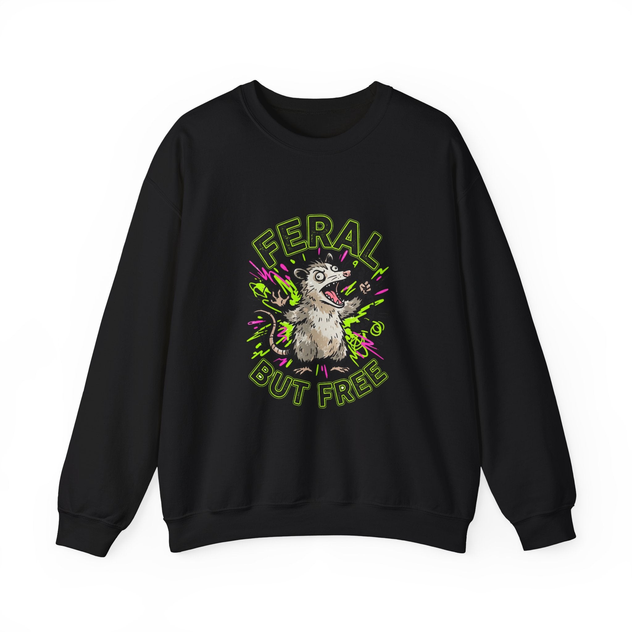 Feral But Free possum illustration Sweatshirt | feral, chaotic humor