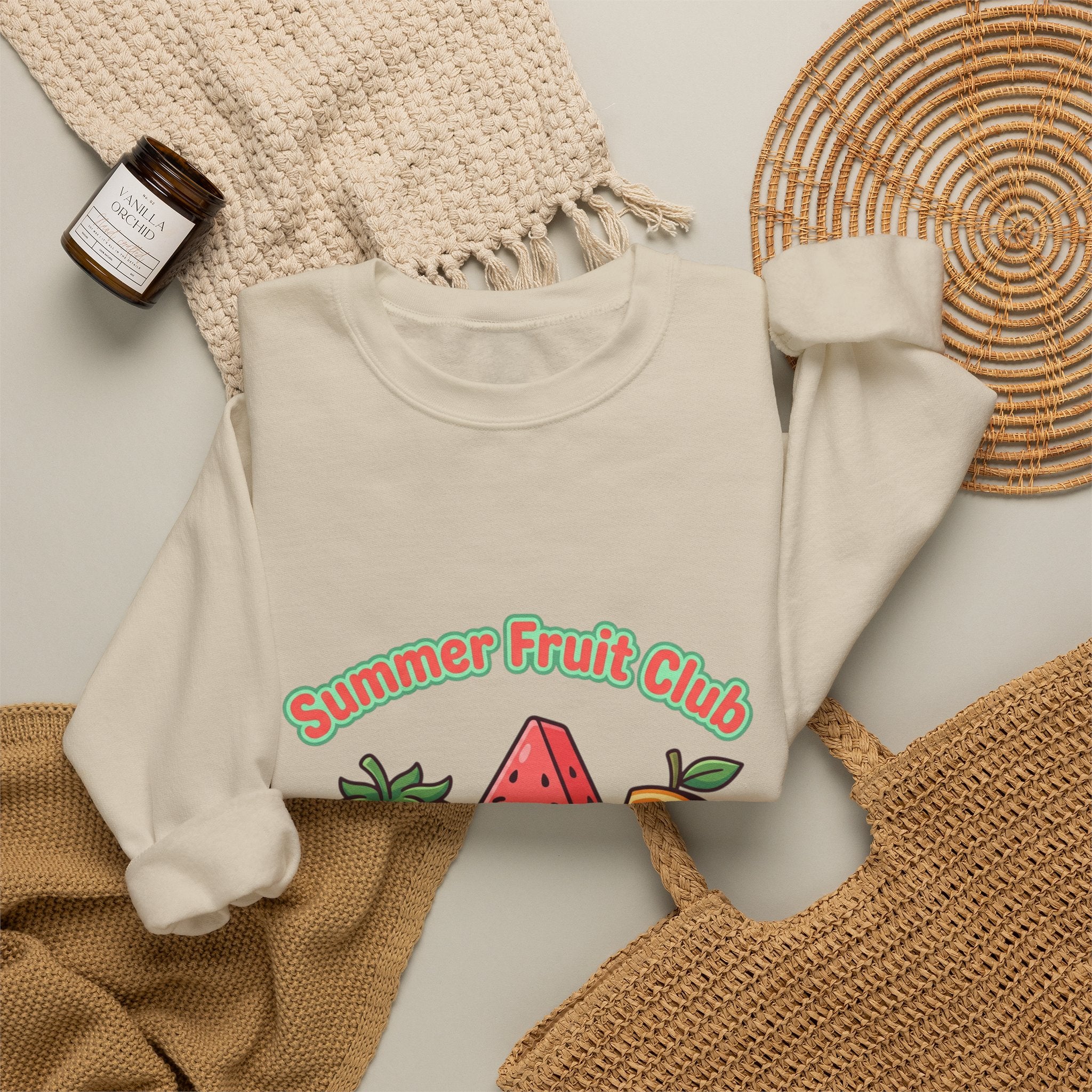 Summer Fruit Club Sweatshirt | strawberry watermelon orange, picnic aesthetic