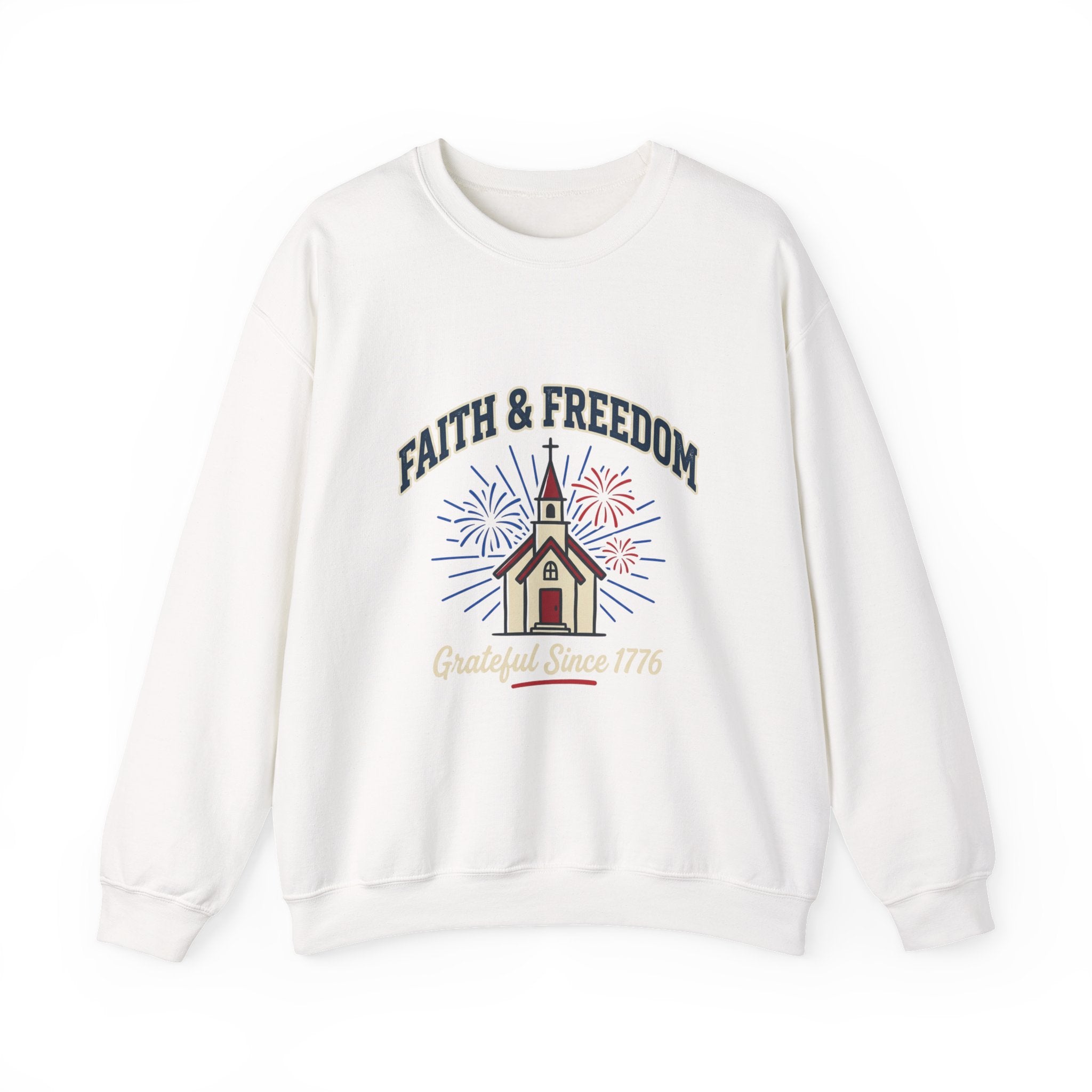 Faith & Freedom Crewneck Sweatshirt | Patriotic, Faith-Based July 4th