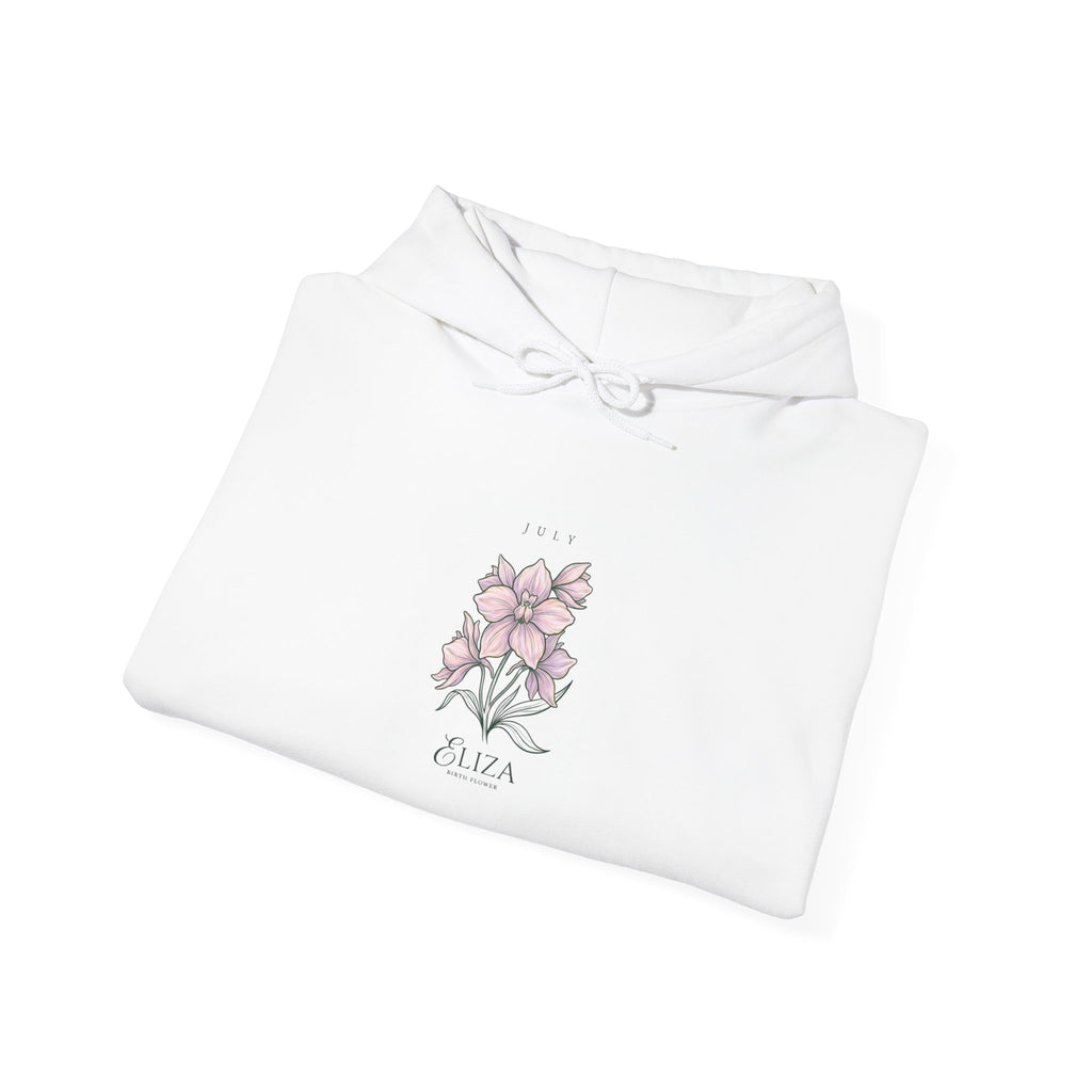 April Birth Flower Hoodie | botanical watercolor, personalized name