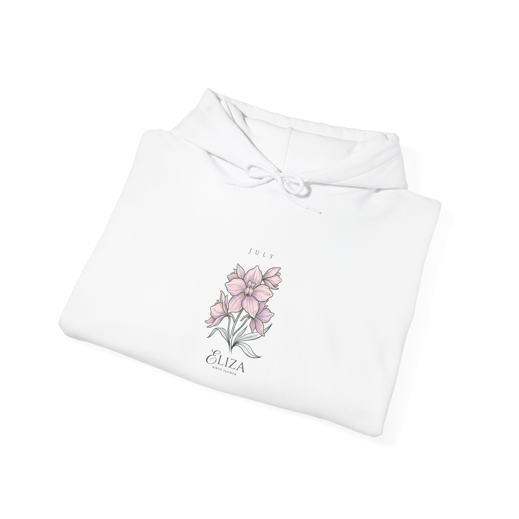 April Birth Flower Hoodie | botanical watercolor, personalized name