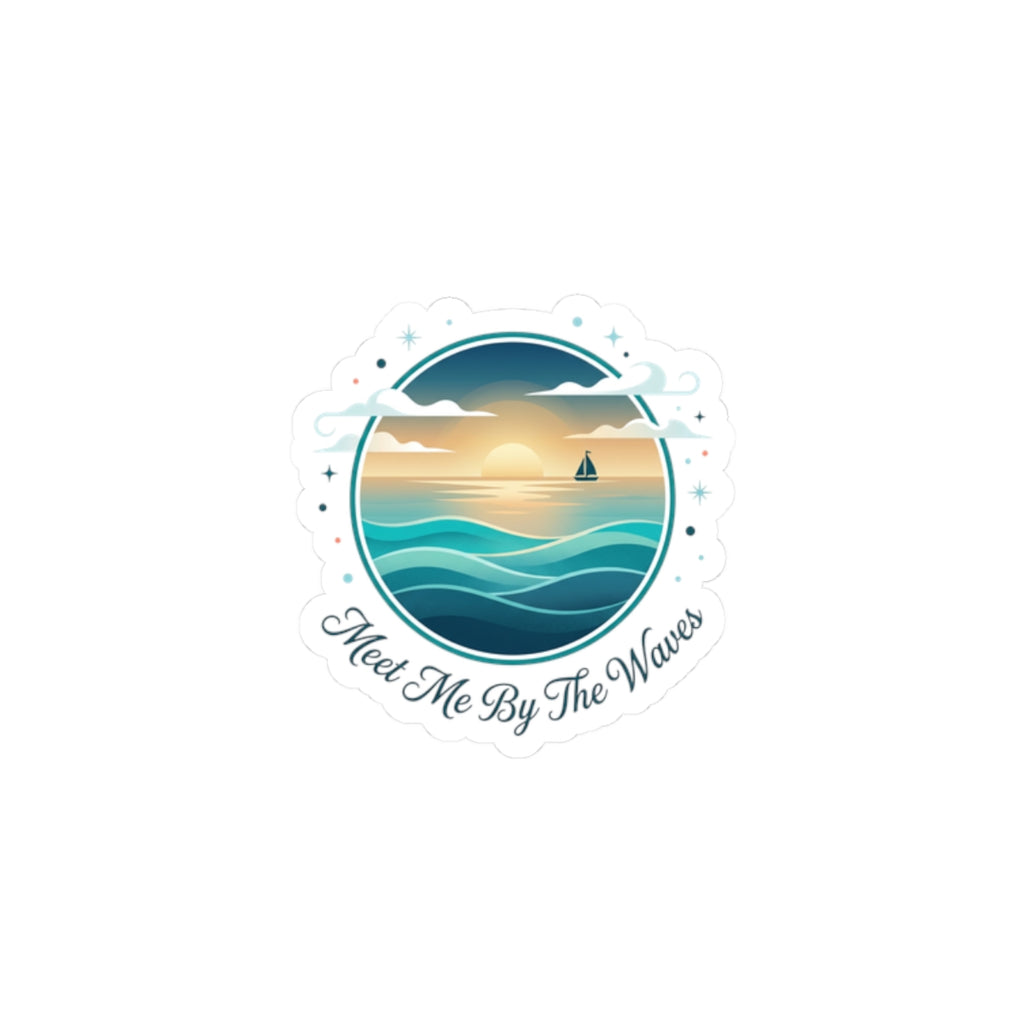 Meet Me By The Waves Kiss-Cut Stickers | coastal aesthetic, sea breeze