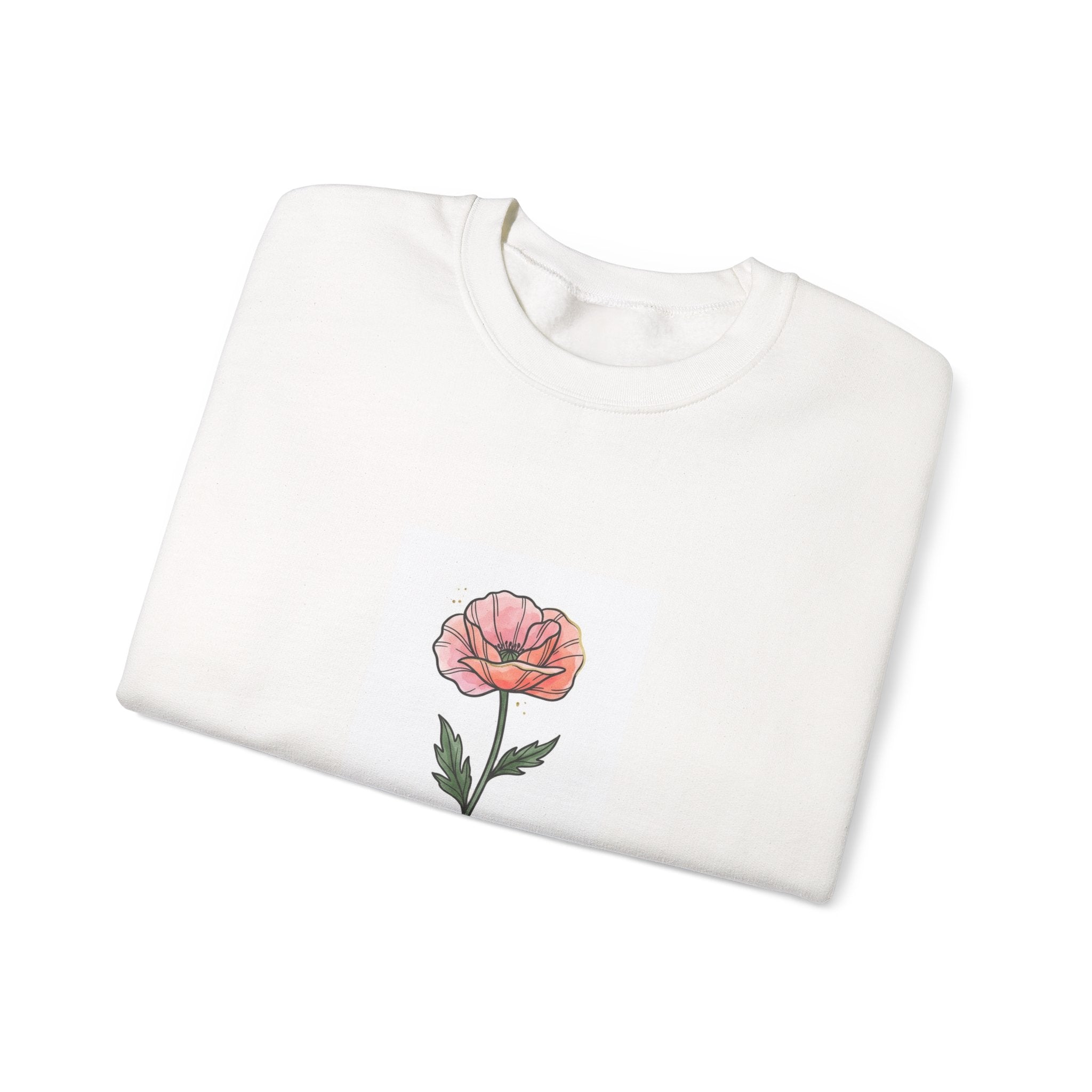 Birth Month Flower Crewneck, Personalized Botanical Watercolor Sweatshirt | Custom Name