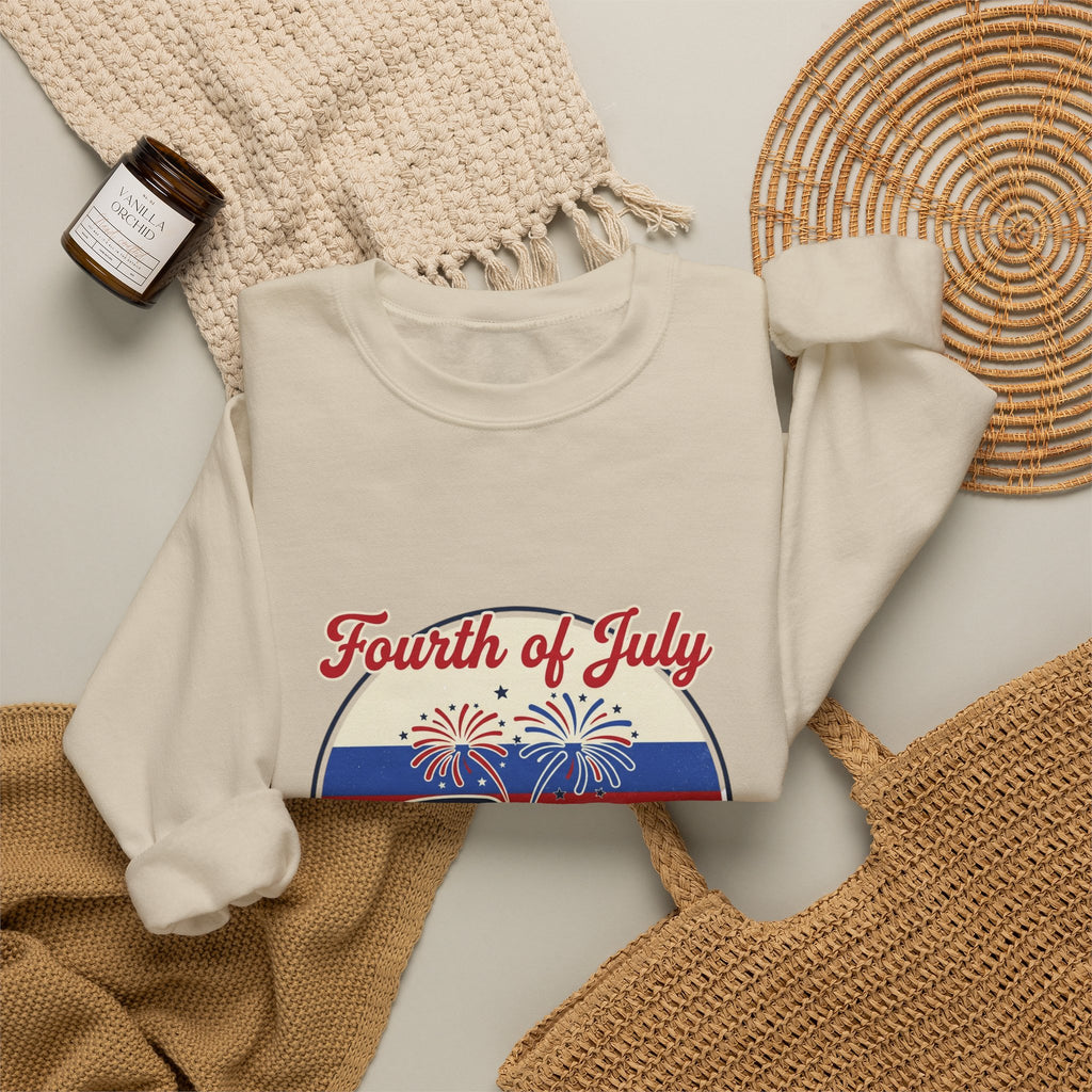 Fourth of July RV Road Trip Sweatshirt | vintage USA, red white blue