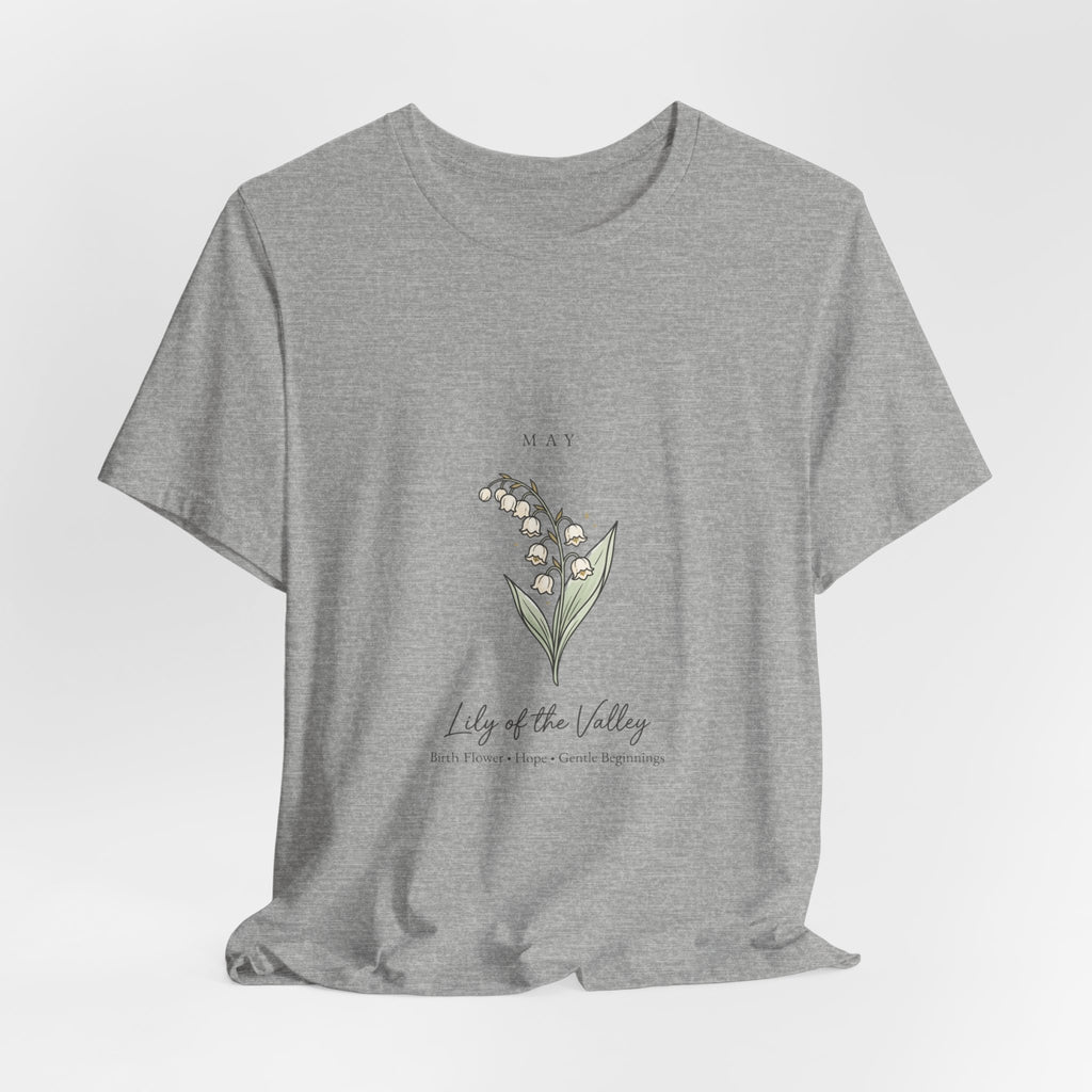 Lily of the Valley Birth Month Flower Tee | Botanical Line Art, Personalized