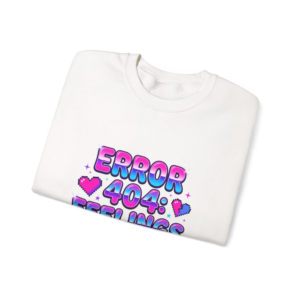 Error 404 Feelings Not Found Sweatshirt | Y2K slogan, bubblegum glitter style