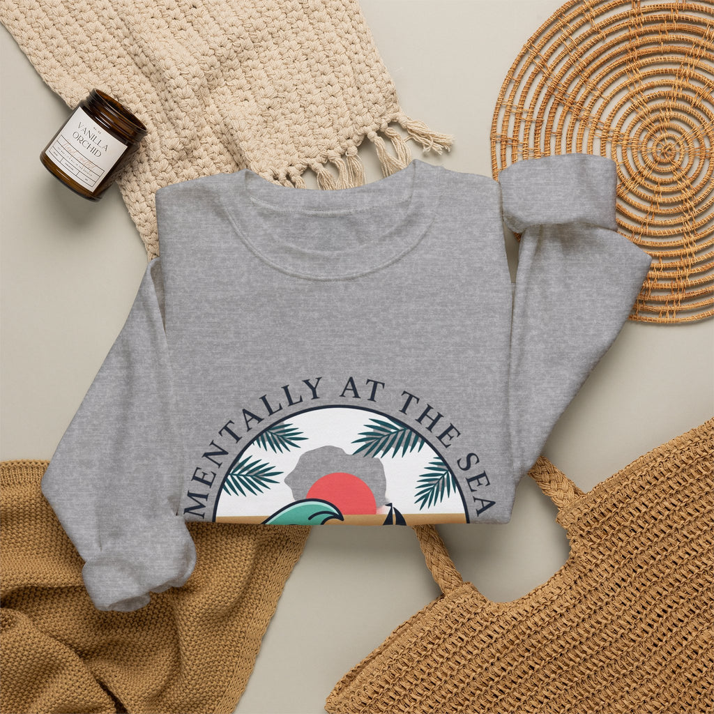 Mentally at the Sea Crewneck Sweatshirt | coastal aesthetic, sea breeze