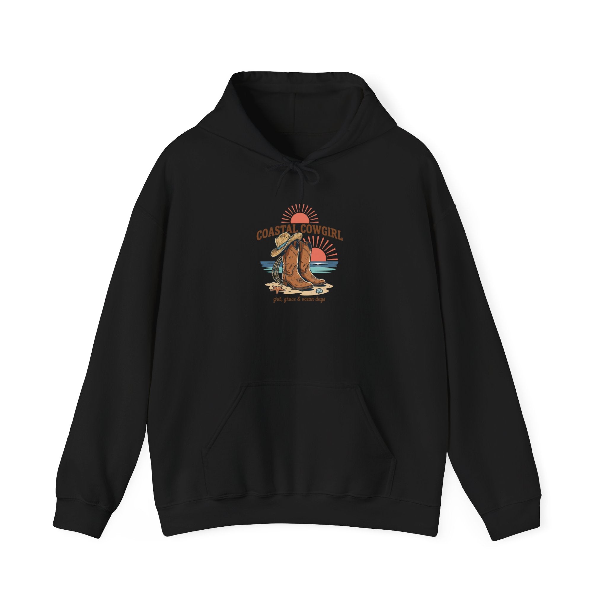 Coastal Cowgirl Graphic Hoodie | western, ranch, vintage prairie