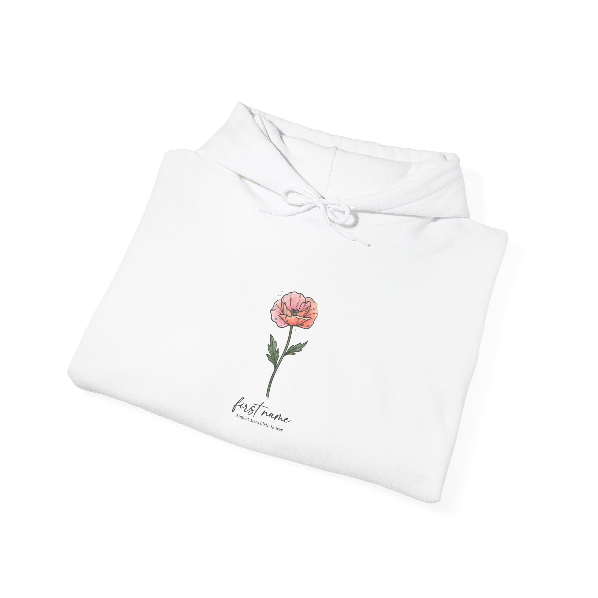 Birth Month Flower Hoodie | Personalized Botanical, Watercolor Line Art