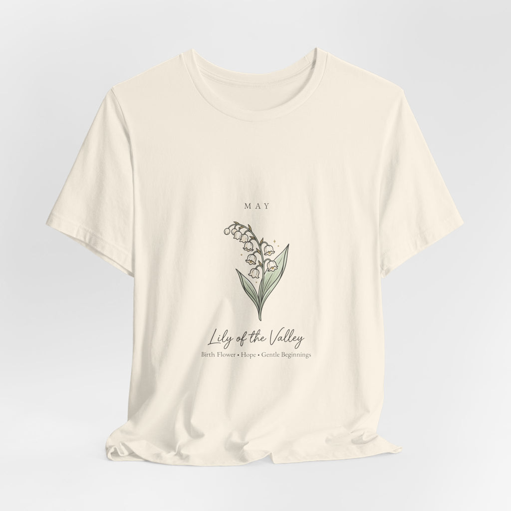 Lily of the Valley Birth Month Flower Tee | Botanical Line Art, Personalized