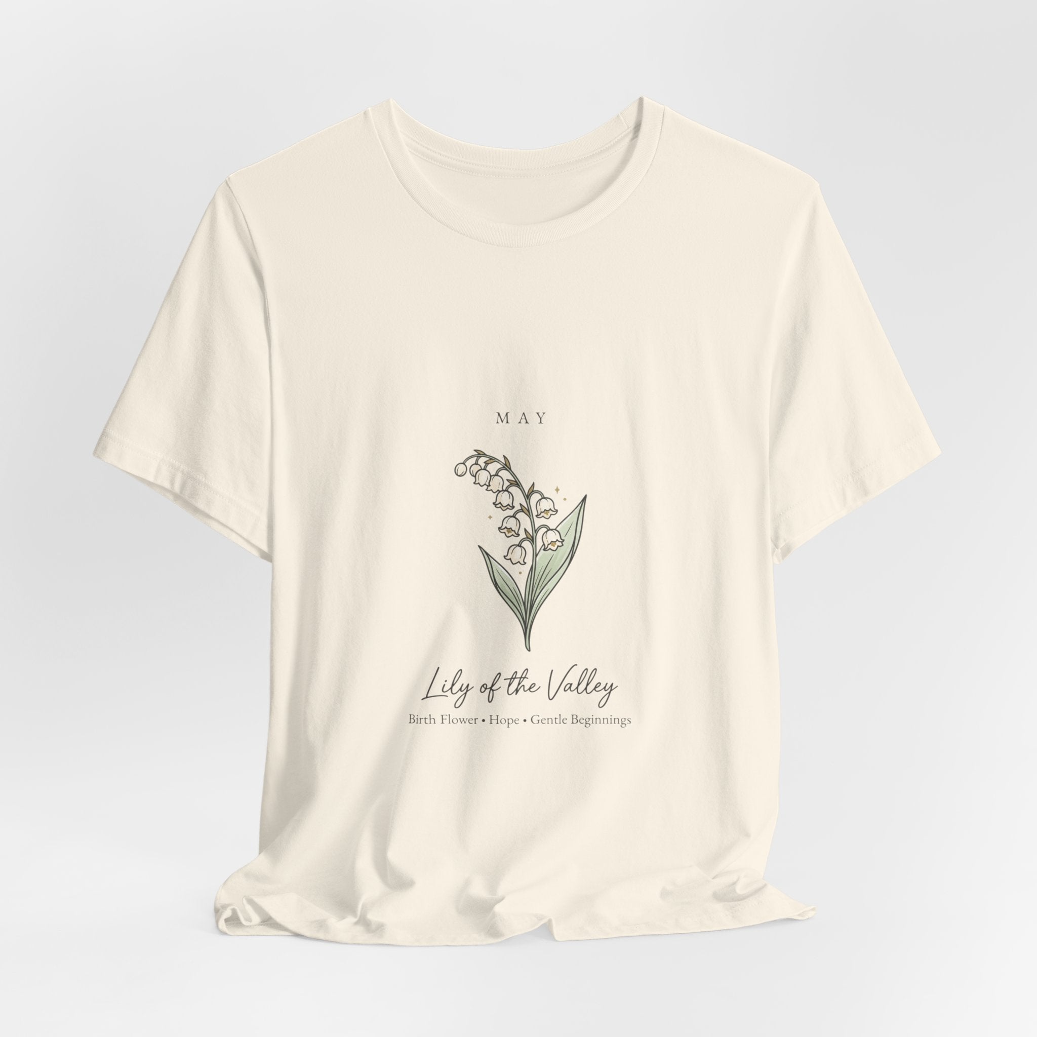 Lily of the Valley Birth Month Flower Tee | Botanical Line Art, Personalized