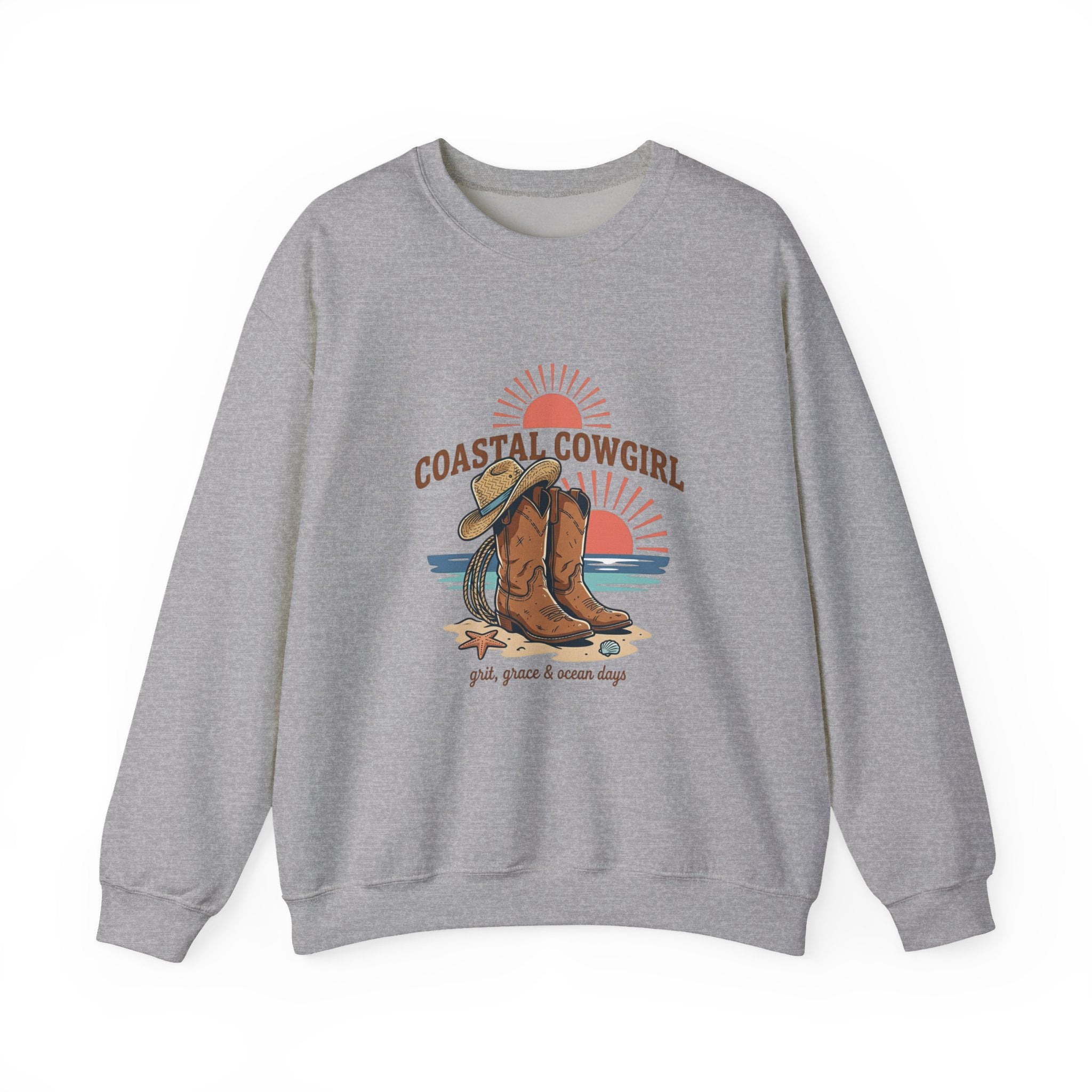 Coastal Cowgirl Boots Crewneck Sweatshirt | western, rustic