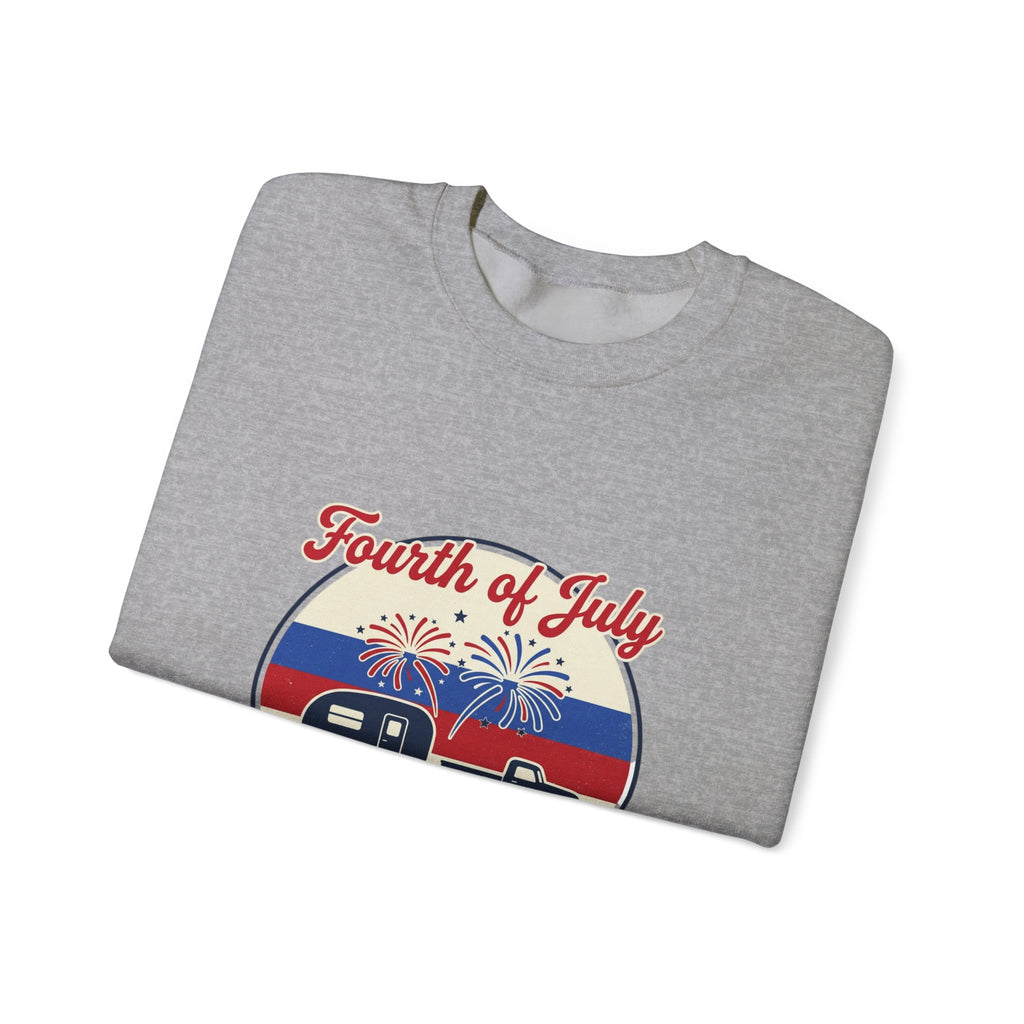 Fourth of July RV Road Trip Sweatshirt | vintage USA, red white blue