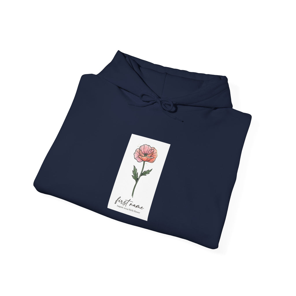 Birth Month Flower Hoodie | Personalized Botanical, Watercolor Line Art