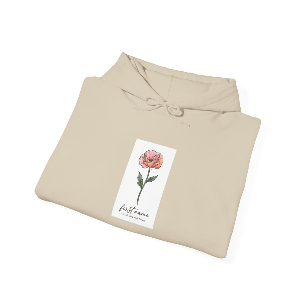 Birth Month Flower Hoodie | Personalized Botanical, Watercolor Line Art