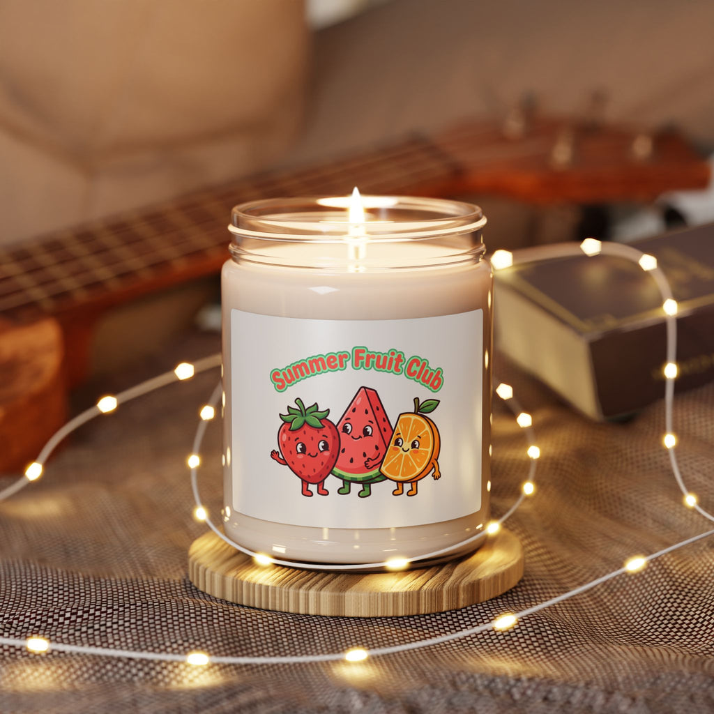 Summer Fruit Club Soy Candle, strawberry peach citrus, picnic aesthetic