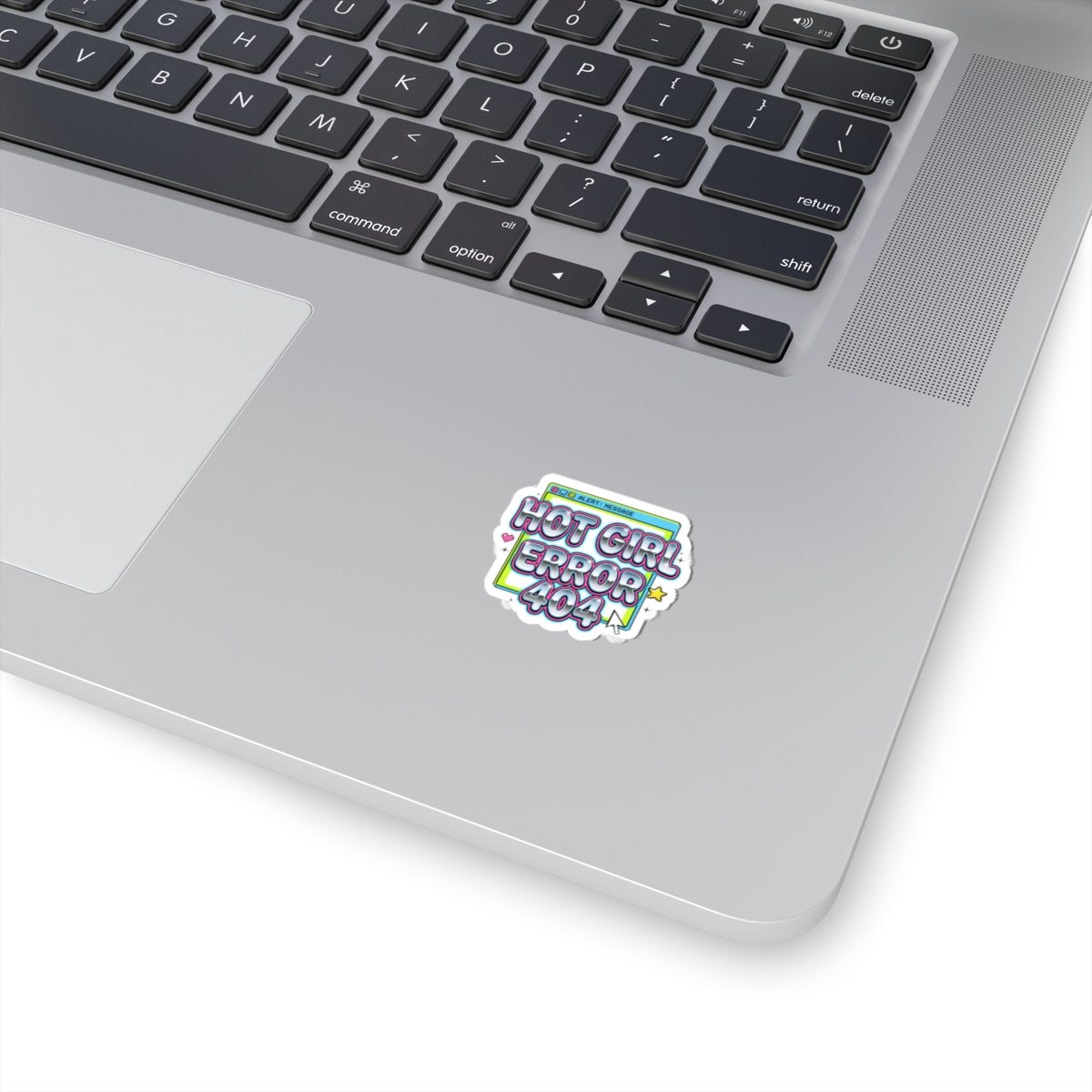 Hot Girl Error 404 Kiss-Cut Sticker, Y2K Cyber Nostalgia, Bubblegum Pink Glitter Type