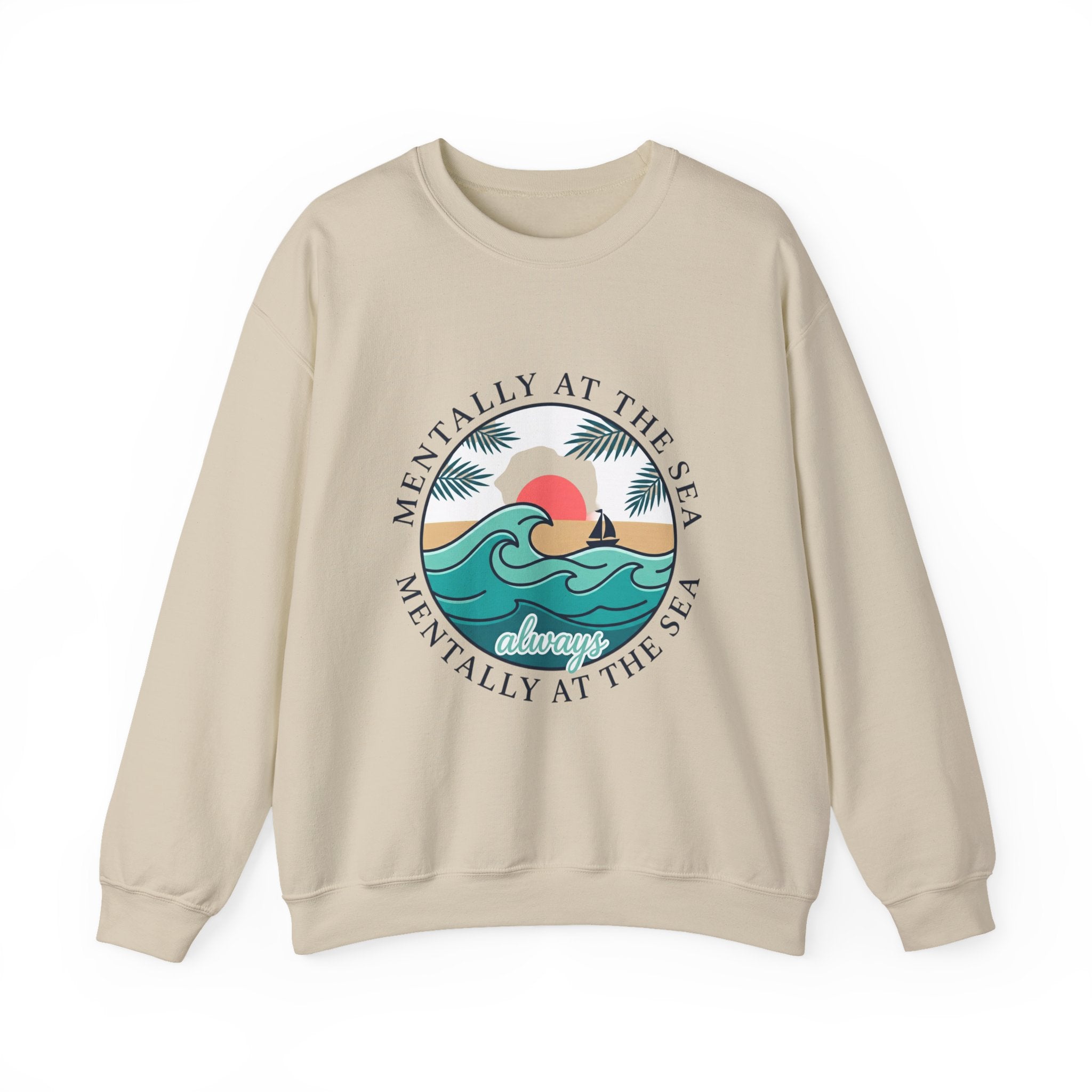 Mentally at the Sea Crewneck Sweatshirt | coastal aesthetic, sea breeze