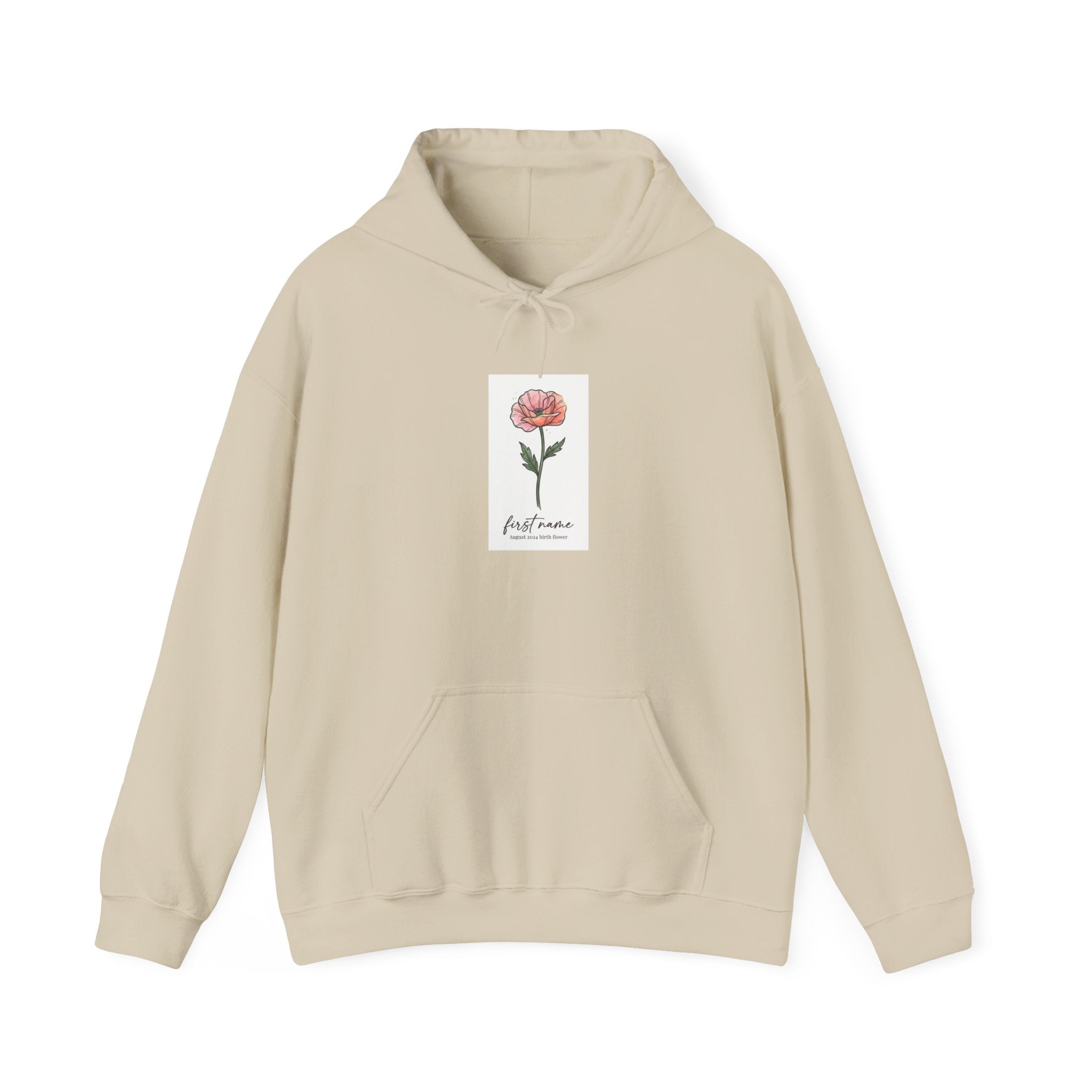Birth Month Flower Hoodie | Personalized Botanical, Watercolor Line Art