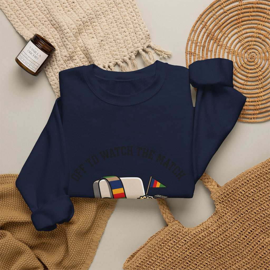 Off to Watch the Match Crewneck Sweatshirt | soccer watch party, country colors