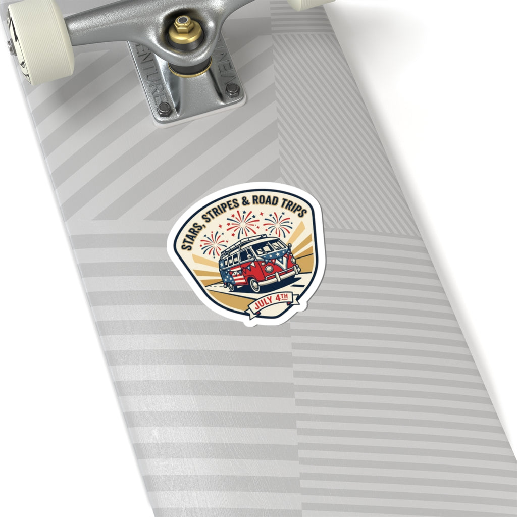 Stars & Stripes Road Trip Sticker | 4th of July, Vintage Americana