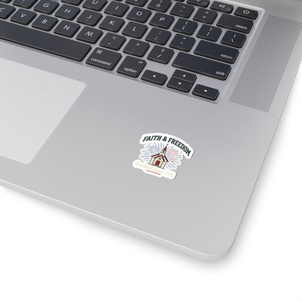 Faith & Freedom Church Sticker | Patriotic, Faith-Based, July 4th, Vintage Americana
