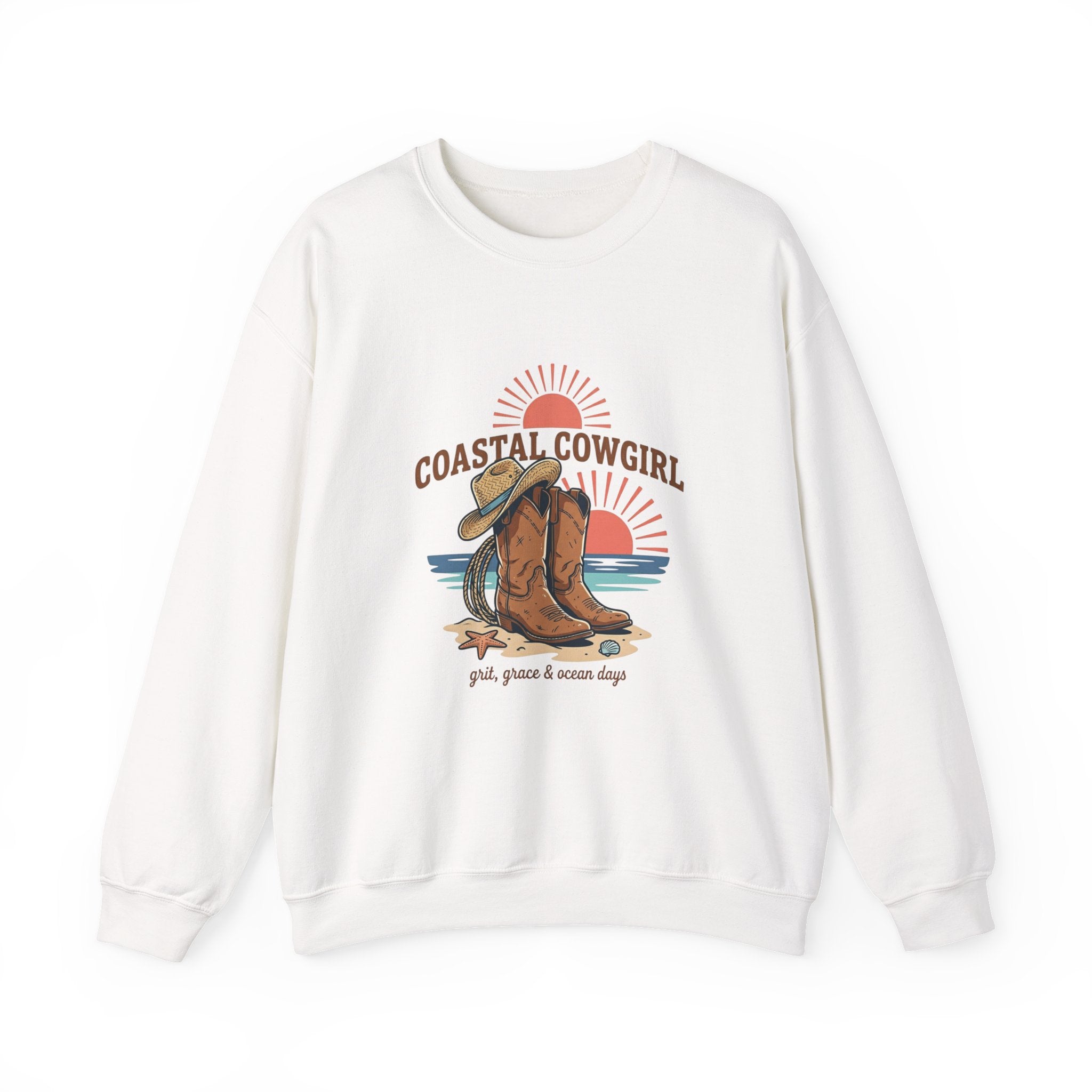 Coastal Cowgirl Boots Crewneck Sweatshirt | western, rustic