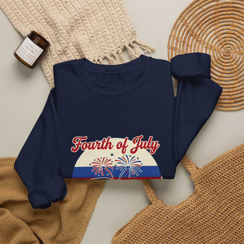 Fourth of July RV Road Trip Sweatshirt | vintage USA, red white blue
