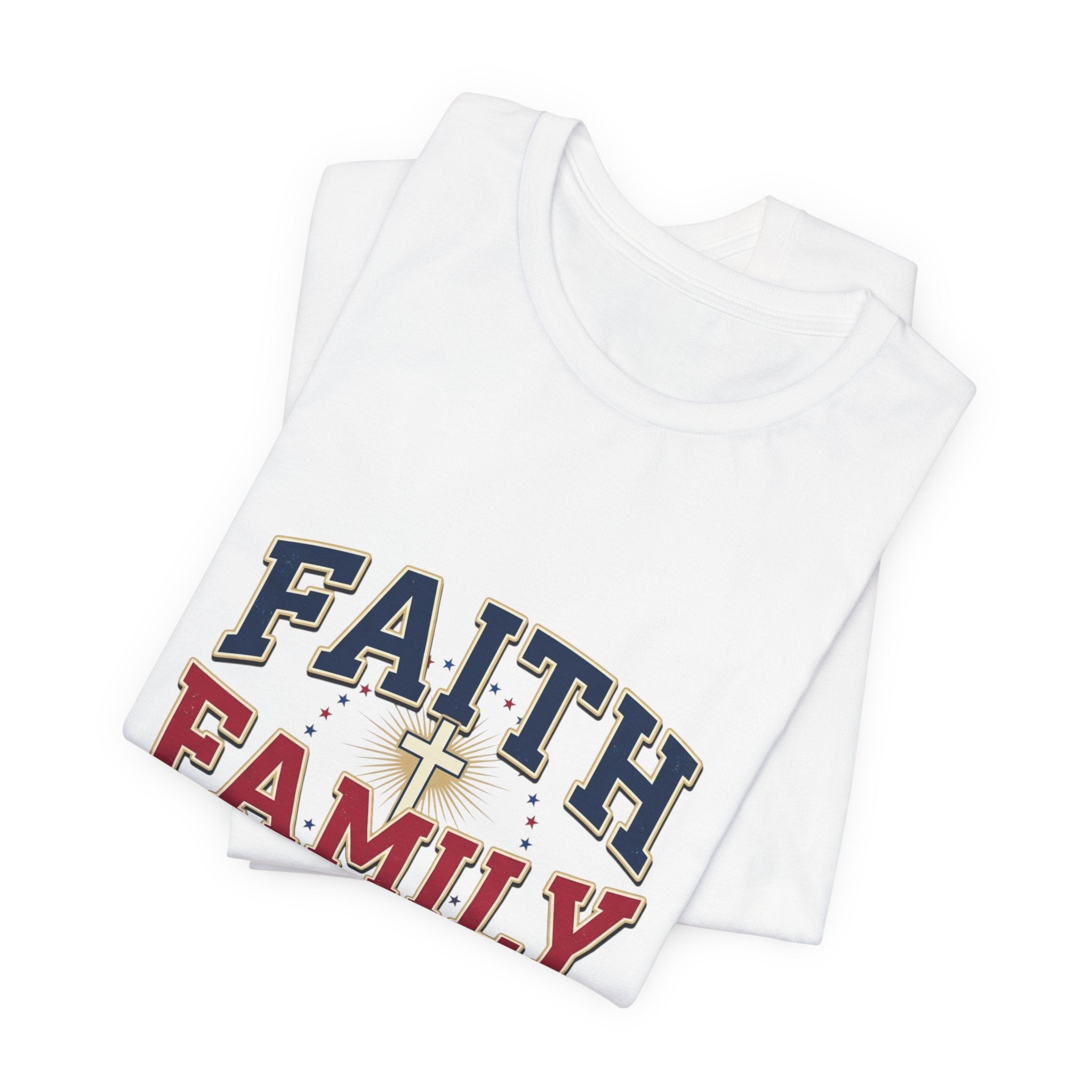 Faith Family Freedom Tee | Faith-based Patriotic July 4th, Vintage Americana