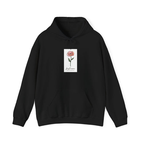 Birth Month Flower Hoodie | Personalized Botanical, Watercolor Line Art