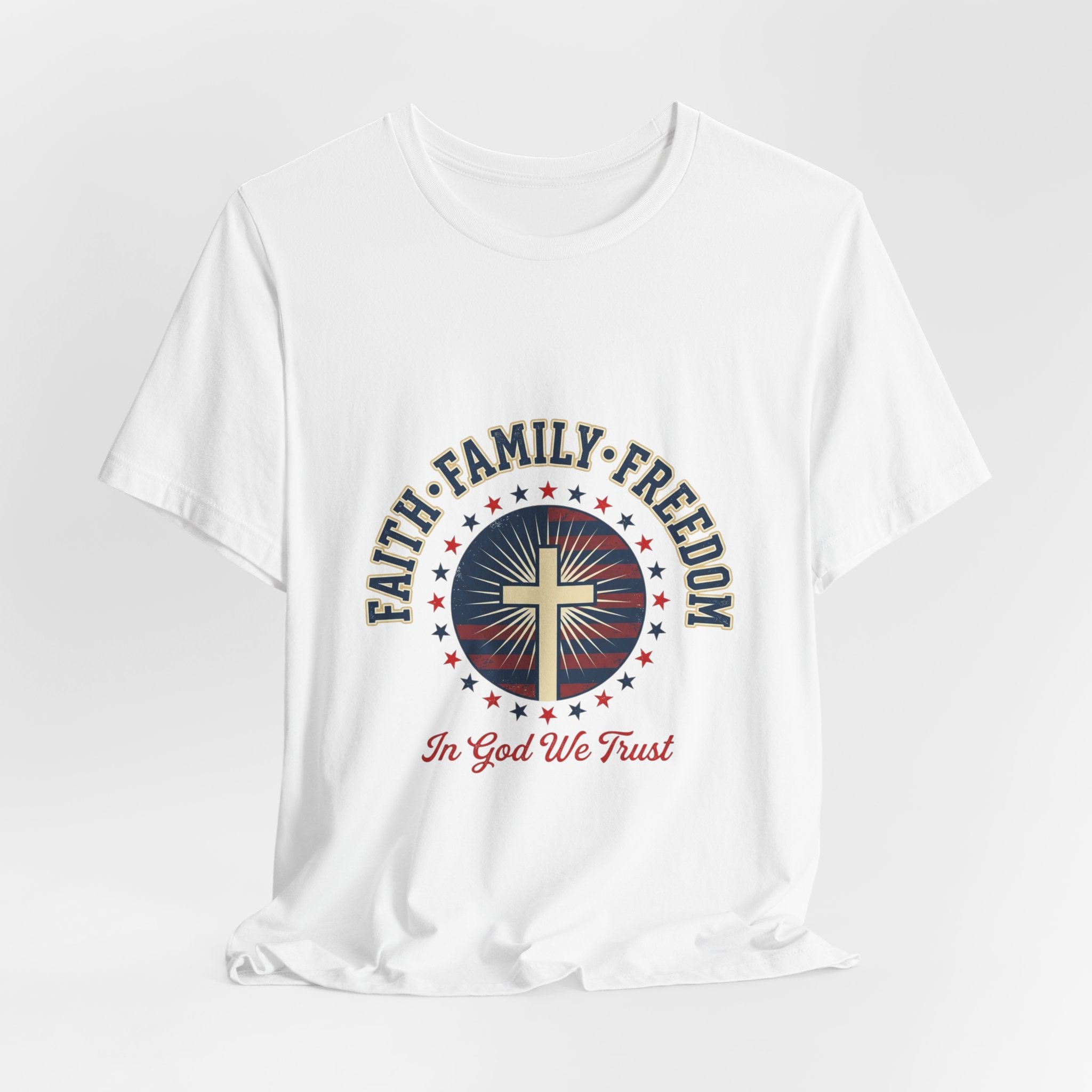 Faith · Family · Freedom T-Shirt | Patriotic Faith-Based July 4th Vintage Americana