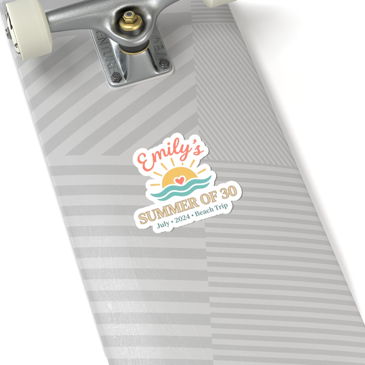Summer of 30 Kiss-Cut Stickers | custom age, pastel beach keepsake