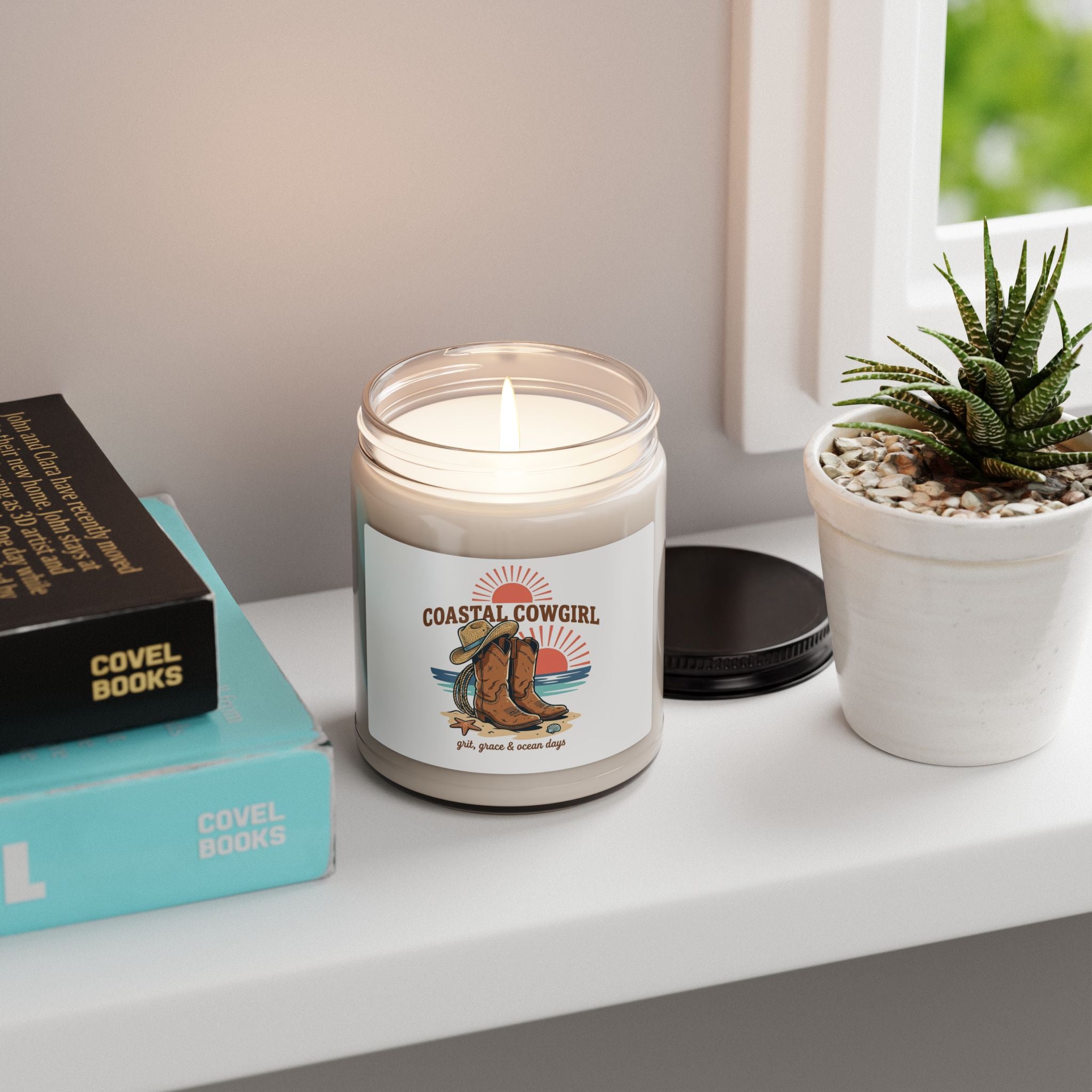 Coastal Cowgirl Soy Candle, rustic western prairie beach scent