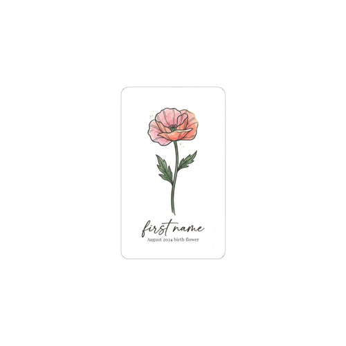 Birth Month Flower Sticker | Personalized Botanical, Watercolor Line Art