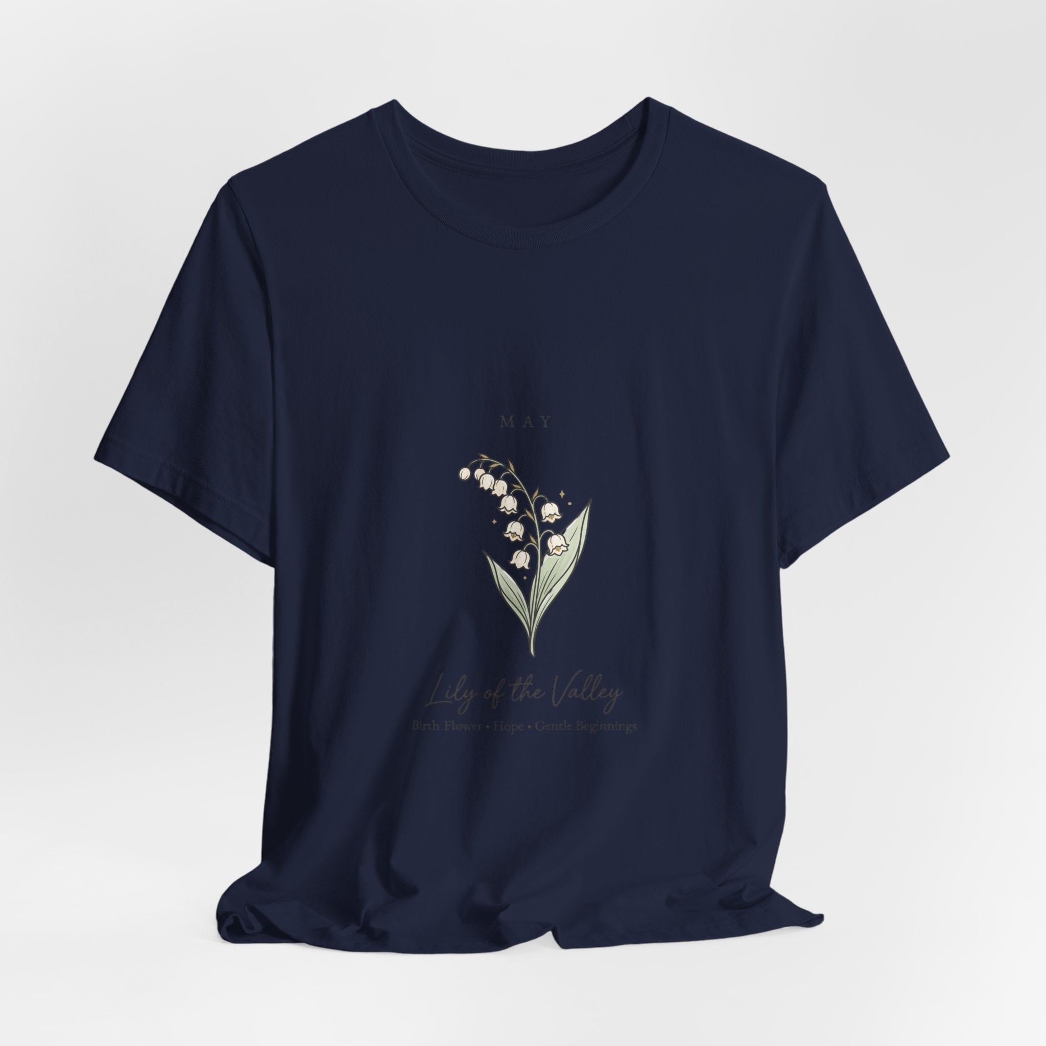 Lily of the Valley Birth Month Flower Tee | Botanical Line Art, Personalized